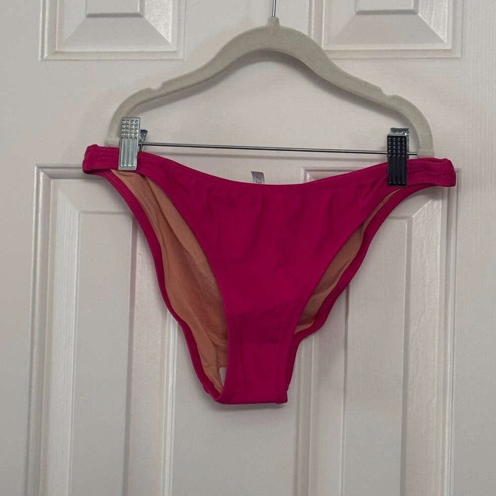 J Crew Womens Radiant Fuschia Heritage High Leg Bikini Bottom BP209 Size Medium